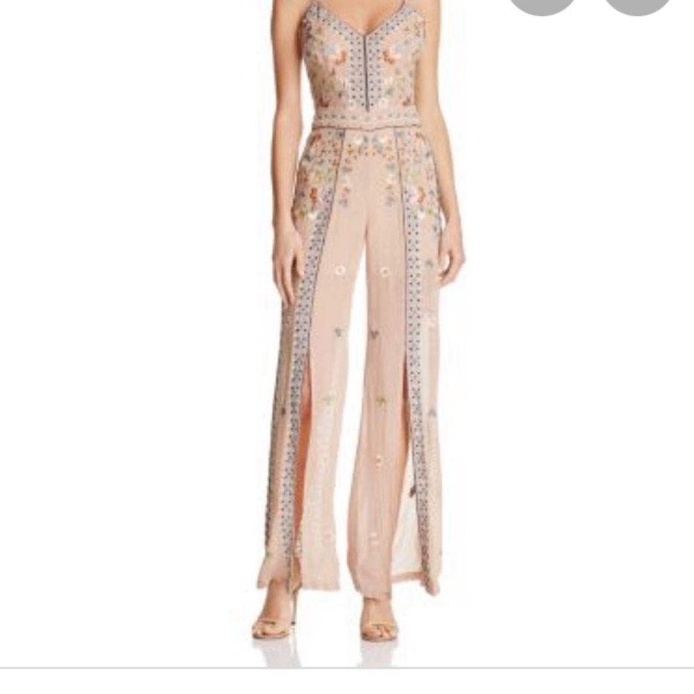 Bijou Embroidered Slit-Leg Jumpsuit